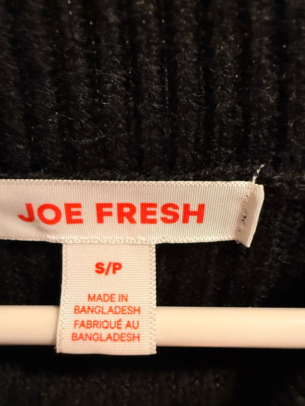 Joe Fresh Black Ribbed Long-Sleeve Knit Fit-and-Flare Dress - Picture 4 of 4